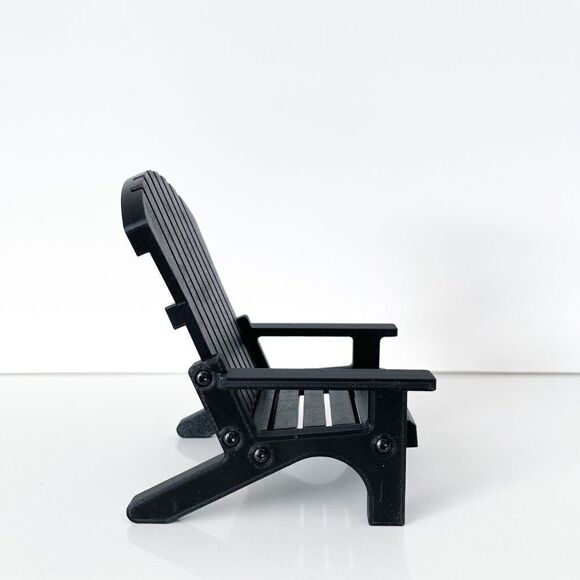 Miniature Adirondack Chair Black For 12” Barbie Integrity Fashion Dolls 1:6 - Picture 4 of 5